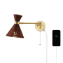 JONATHAN Y Lighting Lily 10" Tall LED Wall Sconce Brass Gold / Dark Brown