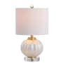 JONATHAN Y Lighting Pearl 18" Tall LED Vase Table Lamp White / Brass Gold