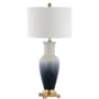 JONATHAN Y Lighting Dip Single Light 32" Tall LED Vase Table Lamp White / Navy