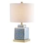 JONATHAN Y Lighting Catherine 22" Tall LED Vase Table Lamp Blue / White