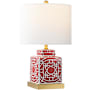 JONATHAN Y Lighting Catherine 22" Tall LED Vase Table Lamp Red / White