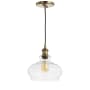 JONATHAN Y Lighting Single Light 10" Wide LED Mini Pendant Brass Gold