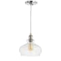 JONATHAN Y Lighting Single Light 10" Wide LED Mini Pendant Chrome