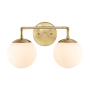 JONATHAN Y Lighting Louis Parisian Globe 2 Light 15" Wide LED Vanity Light Brass Gold