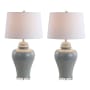 JONATHAN Y Lighting Farmhouse Style Winnie LED Vase Table Lamp - Set of 2 Gray