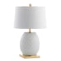 JONATHAN Y Lighting Diamond Single Light 26" Tall LED Buffet Table Lamp White / Gold Leaf