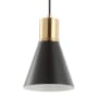 JONATHAN Y Lighting Apollo 6" Wide LED Mini Pendant Black / Brass Gold