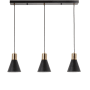 JONATHAN Y Lighting Apollo 3 Light 34" Wide LED Linear Pendant Black / Brass Gold