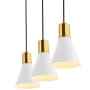 JONATHAN Y Lighting Apollo 3 Light 34" Wide LED Linear Pendant White / Brass Gold