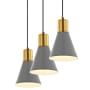 JONATHAN Y Lighting Apollo 3 Light 34" Wide LED Linear Pendant Gray / Brass Gold