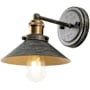JONATHAN Y Lighting July 8" Tall LED Wall Sconce Rustic Dark Gray / Brass Gold