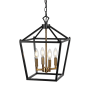 JONATHAN Y Lighting Pagoda 4 Light 12" Wide LED Taper Candle Pendant Oil Rubbed Bronze / Brass Gold