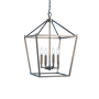 JONATHAN Y Lighting Pagoda 4 Light 16" Wide LED Taper Candle Pendant Antique Gold