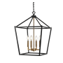 JONATHAN Y Lighting Pagoda 4 Light 16" Wide LED Taper Candle Pendant Oil Rubbed Bronze / Brass Gold