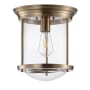 JONATHAN Y Lighting Single Light 10" Wide LED Flush Mount Ceiling Fixture Aged Brass