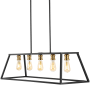 JONATHAN Y Lighting Floyd 5 Light 38" Wide LED Linear Chandelier Black