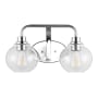 JONATHAN Y Lighting Sandrine 2 Light 18" Wide LED Bathroom Vanity Light Chrome