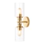 JONATHAN Y Lighting Jules Edison 2 Light 17" Tall LED Bathroom Sconce with Seedy Glass Shades Brass Gold