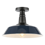 JONATHAN Y Lighting Camila 14" Wide Indoor/Outdoor LED Semi-Flush Ceiling Fixture Navy / Black