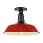 JONATHAN Y Lighting Camila 14" Wide Indoor/Outdoor LED Semi-Flush Ceiling Fixture Red / Black