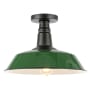 JONATHAN Y Lighting Camila 14" Wide Indoor/Outdoor LED Semi-Flush Ceiling Fixture Green / Black