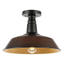 JONATHAN Y Lighting Camila 14" Wide Indoor/Outdoor LED Semi-Flush Ceiling Fixture Oil Rubbed Bronze / Black