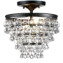 JONATHAN Y Lighting Toronto 2 Light 13" Wide LED Semi-Flush Waterfall Ceiling Fixture Oil Rubbed Bronze
