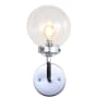 JONATHAN Y Lighting Caleb Single Light 12" Tall Wall Sconce Chrome / Black