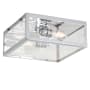 JONATHAN Y Lighting Grayson 2 Light 12" Wide LED Flush Mount Ceiling Fixture Chrome