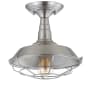 JONATHAN Y Lighting Gabe 10" Wide LED Semi-Flush Ceiling Fixture Brushed Nickel