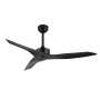 JONATHAN Y Lighting Aldrin 50" 3 Blade Indoor Smart Ceiling Fan Black