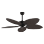 JONATHAN Y Lighting Raffles 52" 5 Blade Indoor Smart Ceiling Fan Dark Brown Wood
