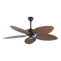 JONATHAN Y Lighting Raffles 52" 5 Blade Indoor Smart Ceiling Fan Neutral Brown Wood