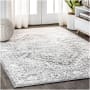 JONATHAN Y Lighting Modern Persian 7-3/4' x 10' Polypropylene Vintage Traditional Rectangle Area Rug Light Gray