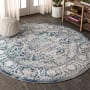 JONATHAN Y Lighting Modern Persian 5' x 5' Polypropylene Vintage Indoor Area Rug Blue / Light Gray