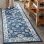 JONATHAN Y Lighting Modern Persian 2-1/4' x 8' Polypropylene Botanical, Moroccan & Tribal, Traditional, and Vintage Indoor Runner Navy / Light Gray