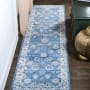 JONATHAN Y Lighting Modern Persian 2-1/4' x 10' Polypropylene Botanical, Moroccan & Tribal, Traditional, and Vintage Indoor Runner Blue / Ivory