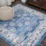 JONATHAN Y Lighting Modern Persian 6-1/2' x 6-1/2' Polypropylene Botanical, Moroccan & Tribal, Traditional, and Vintage Indoor Area Rug Blue / Ivory