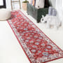 JONATHAN Y Lighting Modern Persian 2-1/4' x 10' Polypropylene Botanical, Moroccan & Tribal, Traditional, and Vintage Indoor Runner Red / Ivory