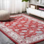 JONATHAN Y Lighting Modern Persian 4' x 6' Polypropylene Botanical, Moroccan & Tribal, Traditional, and Vintage Indoor Area Rug Red / Ivory