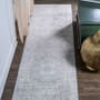 JONATHAN Y Lighting Modern Persian 2-1/4' x 8' Polypropylene Botanical, Traditional, and Vintage Indoor Runner Gray