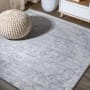 JONATHAN Y Lighting Modern Persian 6-1/2' x 6-1/2' Polypropylene Botanical, Traditional, and Vintage Indoor Area Rug Gray / Ivory