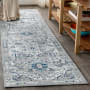 JONATHAN Y Lighting Modern Persian 2-1/4' x 8' Polypropylene Botanical, Traditional, and Vintage Indoor Runner Light Gray / Blue