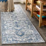 JONATHAN Y Lighting Modern Persian 2-1/4' x 8' Polypropylene Botanical, Traditional, and Vintage Indoor Runner Light Gray / Navy