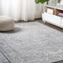 JONATHAN Y Lighting Modern Persian 3' x 5' Polypropylene Botanical, Traditional, and Vintage Indoor Area Rug Light Gray / Ivory