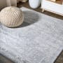 JONATHAN Y Lighting Modern Persian 6-1/2' x 6-1/2' Polypropylene Botanical, Traditional, and Vintage Indoor Area Rug Light Gray / Ivory