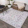 JONATHAN Y Lighting Modern Persian 5' x 5' Polypropylene Vintage Indoor Area Rug Gray / Red