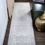 JONATHAN Y Lighting Modern Persian 2-1/4' x 8' Polypropylene Botanical, Traditional, and Vintage Indoor Runner Light Gray