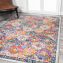 JONATHAN Y Lighting Modern Persian 4' x 6' Polypropylene Vintage Traditional Rectangle Area Rug Blue / Yellow