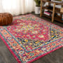 JONATHAN Y Lighting Modern Persian 3' x 5' Polypropylene Vintage Indoor Area Rug Red / Pink
